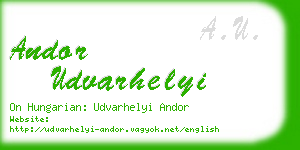 andor udvarhelyi business card